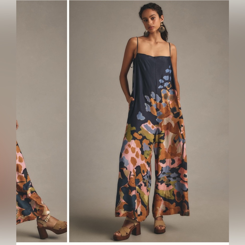 Anthropologie Printed Wide-leg Jumpsuit